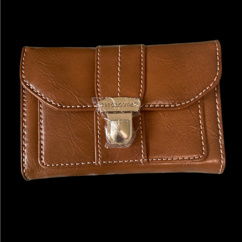 Liz Claiborne Tan Leather Clutch NWT!
